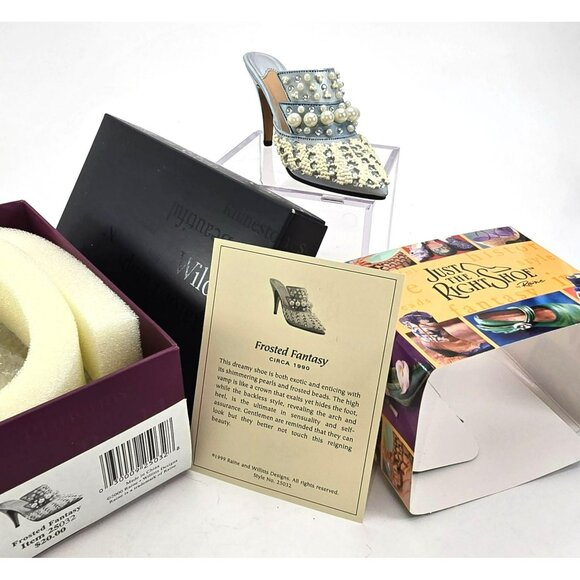 Pearl & Rhinestone Embellished Shoe Figurine Circa 1990 "Frosted Fantasy" PR608 - Picture 2 of 11